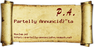 Partelly Annunciáta névjegykártya